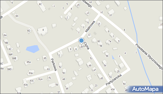 Halinów, Malinowa, 10, mapa Halinów