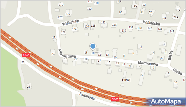 Harbutowice, Marmurowa, 16, mapa Harbutowice