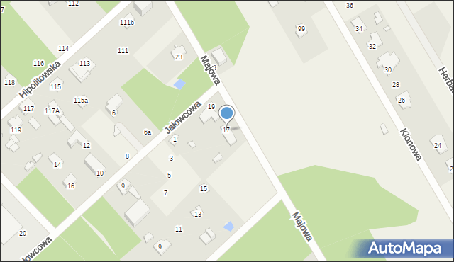 Hipolitów, Majowa, 17, mapa Hipolitów