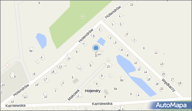 Holendry, Makowa, 11, mapa Holendry