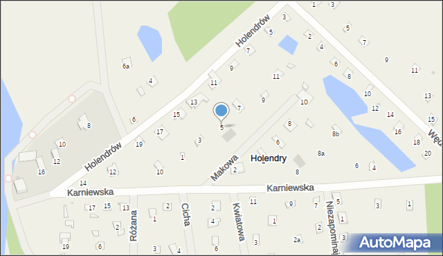 Holendry, Makowa, 5, mapa Holendry