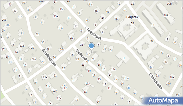 Iława, Malborska, 22A, mapa Iława