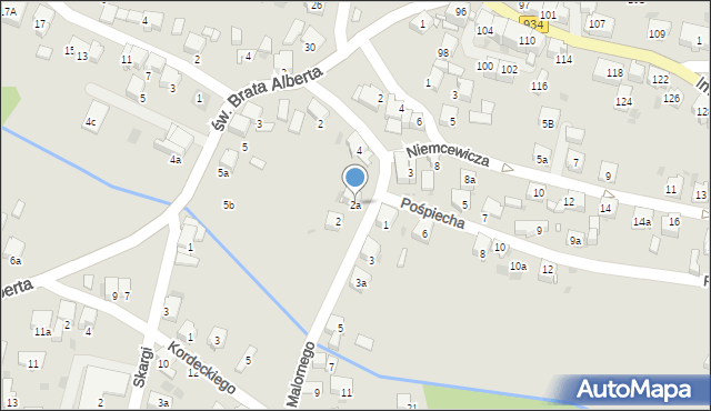 Imielin, Malornego Szczepana, 2a, mapa Imielin