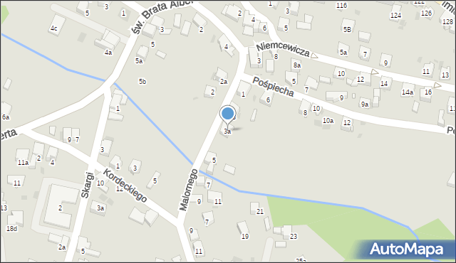 Imielin, Malornego Szczepana, 3a, mapa Imielin