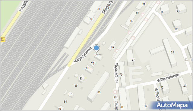 Inowrocław, Magazynowa, 77, mapa Inowrocławia
