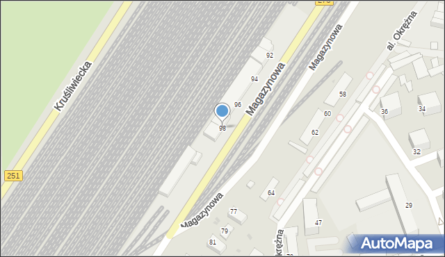 Inowrocław, Magazynowa, 98, mapa Inowrocławia