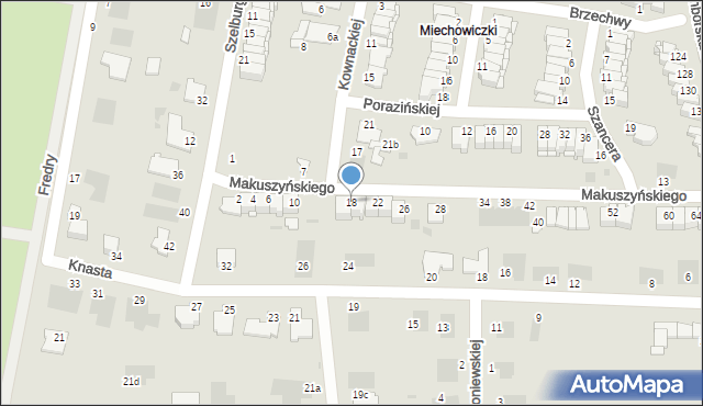 Inowrocław, Makuszyńskiego Kornela, 18, mapa Inowrocławia