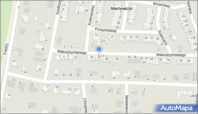 Inowrocław, Makuszyńskiego Kornela, 22, mapa Inowrocławia