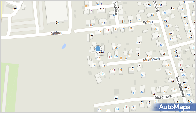 Inowrocław, Malinowa, 14a, mapa Inowrocławia