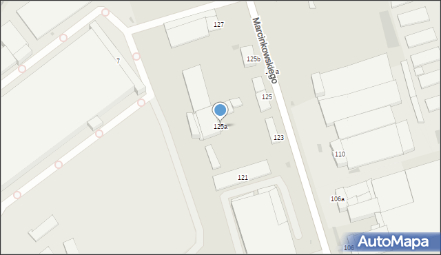 Inowrocław, Marcinkowskiego Karola, 125a, mapa Inowrocławia