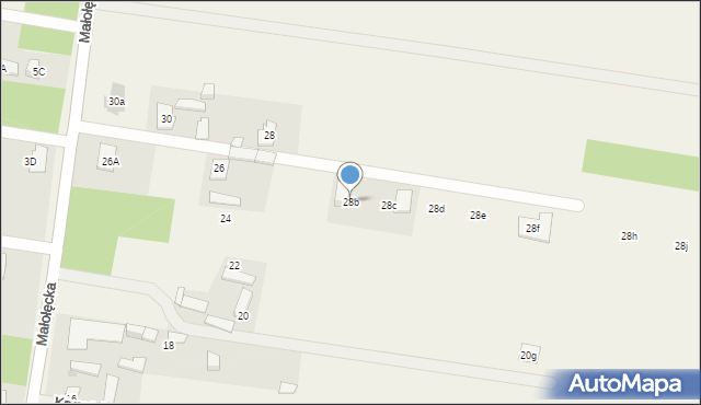 Izabelin, Małołęcka, 28b, mapa Izabelin