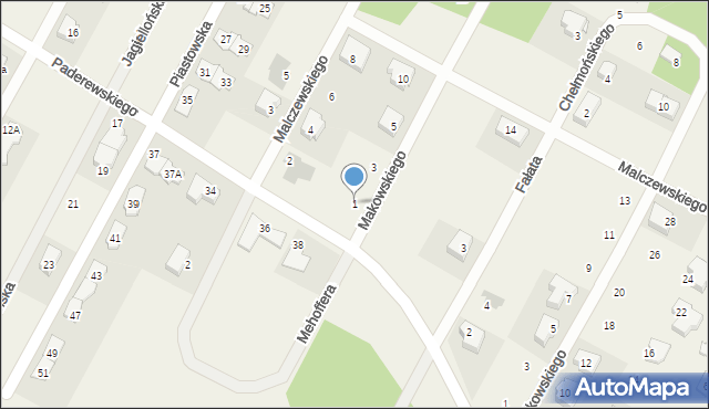 Jabłonna, Makowskiego Tadeusza, 1, mapa Jabłonna