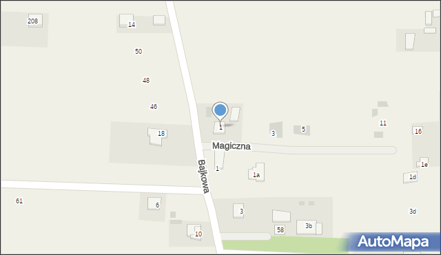 Jagodne, Magiczna, 1, mapa Jagodne