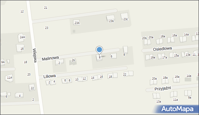 Janczewo, Malinowa, 4, mapa Janczewo