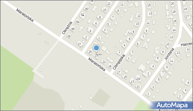 Jarocin, Maratońska, 23, mapa Jarocin