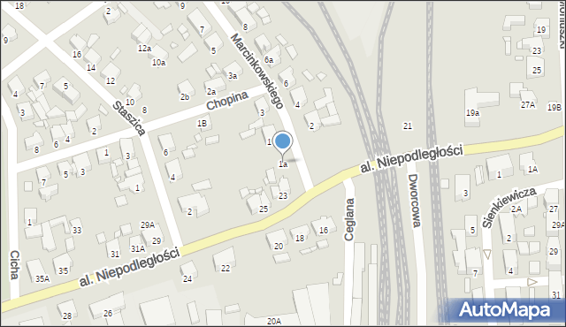 Jarocin, Marcinkowskiego Karola, 1a, mapa Jarocin