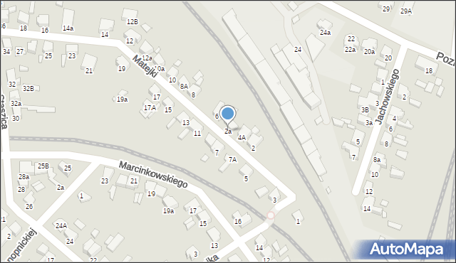 Jarocin, Matejki Jana, 2a, mapa Jarocin