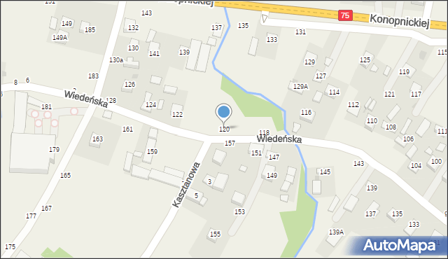 Jasień, Mazurkiewicza, ks., 120, mapa Jasień