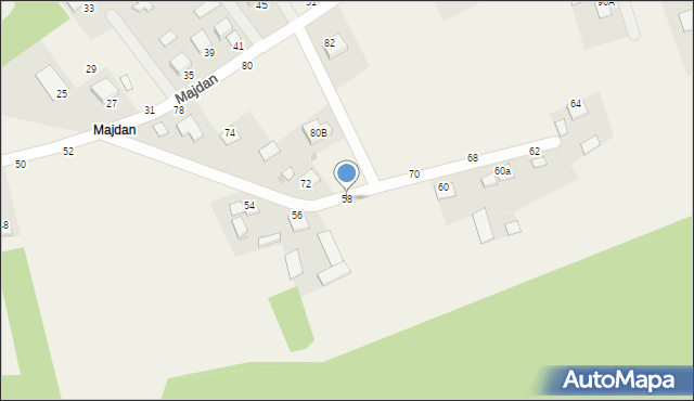 Jastkowice, Majdan, 58, mapa Jastkowice