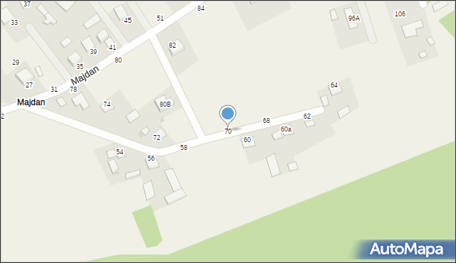Jastkowice, Majdan, 70, mapa Jastkowice