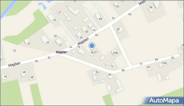 Jastkowice, Majdan, 74, mapa Jastkowice