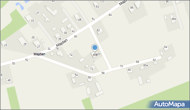 Jastkowice, Majdan, 80B, mapa Jastkowice