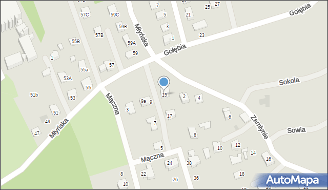 Jastrzębie-Zdrój, Mączna, 15, mapa Jastrzębie-Zdrój
