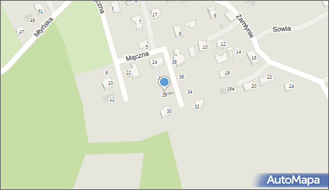 Jastrzębie-Zdrój, Mączna, 28, mapa Jastrzębie-Zdrój