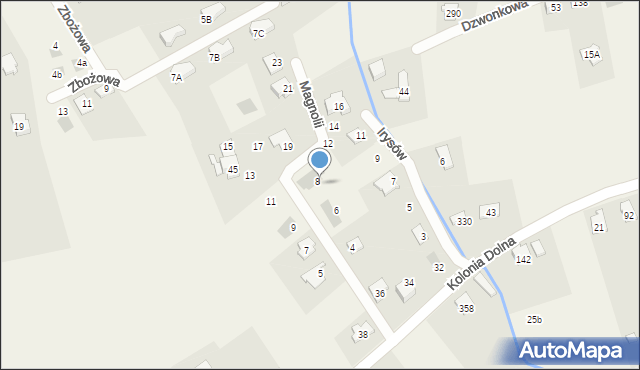 Jaworze, Magnolii, 8a, mapa Jaworze