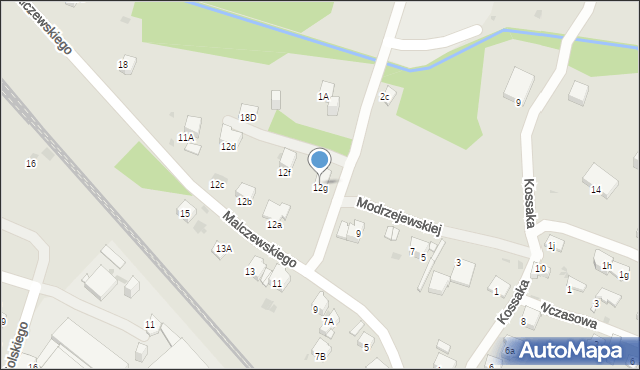 Jaworzno, Malczewskiego Jacka, 12g, mapa Jaworzno