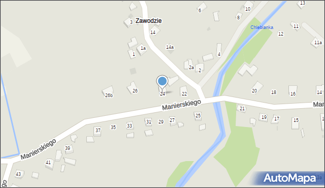 Jedlicze, Manierskiego Wincentego, 24, mapa Jedlicze