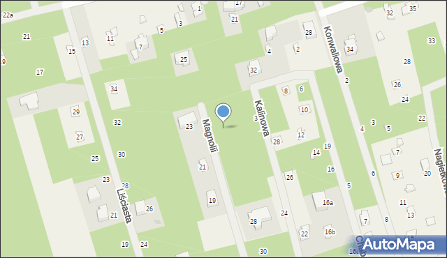 Jedlicze B, Magnolii, 34, mapa Jedlicze B