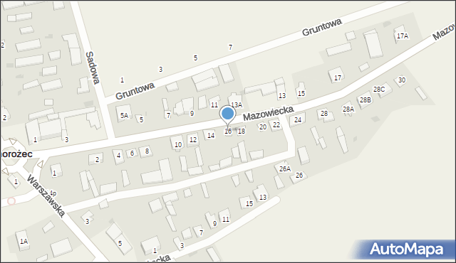 Jednorożec, Mazowiecka, 16, mapa Jednorożec