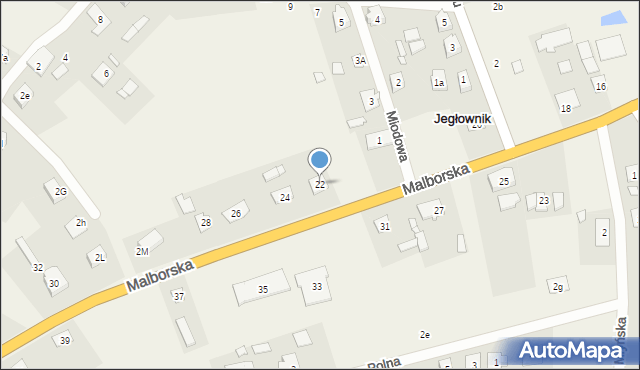 Jegłownik, Malborska, 22, mapa Jegłownik