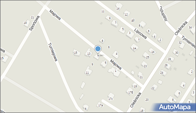 Jelcz-Laskowice, Majowa, 7, mapa Jelcz-Laskowice