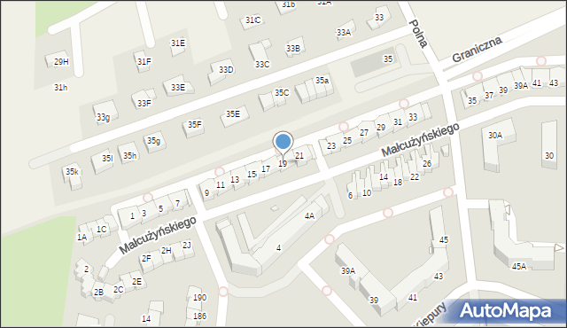 Jelenia Góra, Małcużyńskiego Witolda, 19, mapa Jelenia Góra