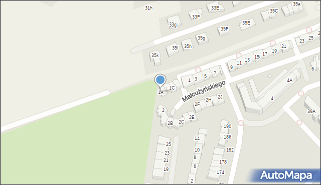 Jelenia Góra, Małcużyńskiego Witolda, 1A, mapa Jelenia Góra