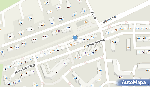Jelenia Góra, Małcużyńskiego Witolda, 25, mapa Jelenia Góra