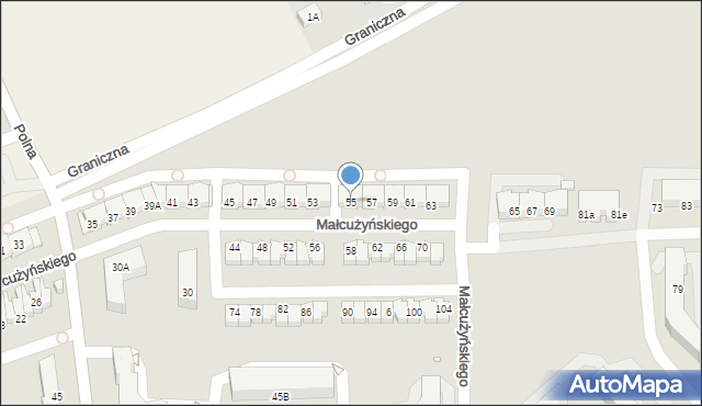 Jelenia Góra, Małcużyńskiego Witolda, 55, mapa Jelenia Góra