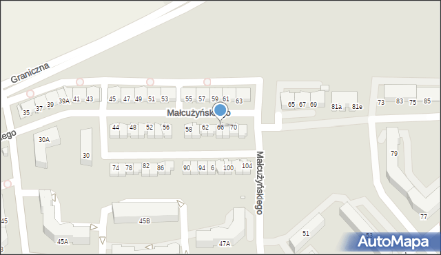 Jelenia Góra, Małcużyńskiego Witolda, 66, mapa Jelenia Góra