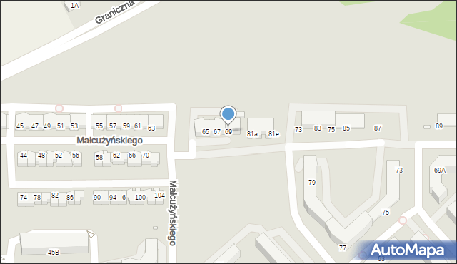 Jelenia Góra, Małcużyńskiego Witolda, 69, mapa Jelenia Góra