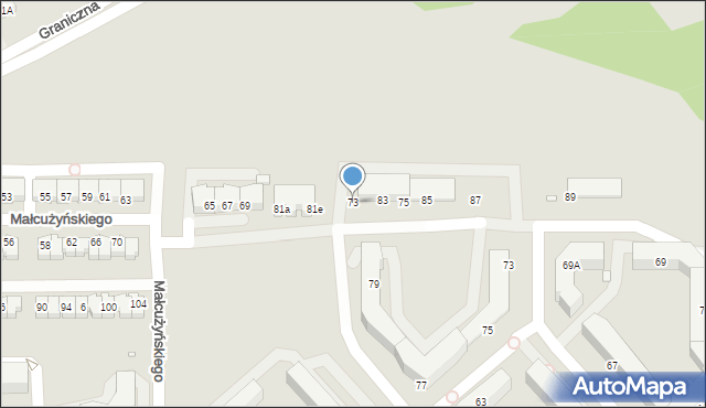 Jelenia Góra, Małcużyńskiego Witolda, 73, mapa Jelenia Góra