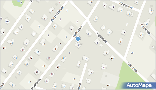 Jerzmanowa, Malinowa, 4, mapa Jerzmanowa