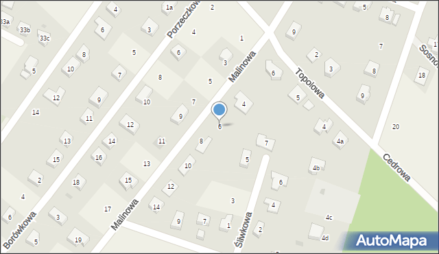 Jerzmanowa, Malinowa, 6, mapa Jerzmanowa