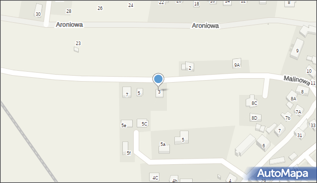 Jeżów Sudecki, Malinowa, 3, mapa Jeżów Sudecki