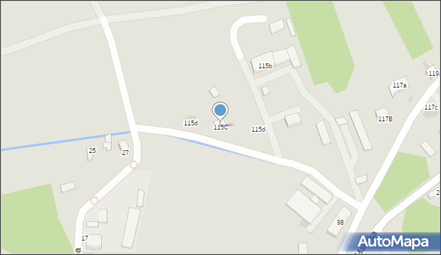 Jordanów, Maczka Stanisława, gen., 115C, mapa Jordanów