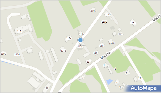 Jordanów, Maczka Stanisława, gen., 117c, mapa Jordanów