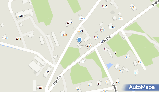 Jordanów, Maczka Stanisława, gen., 117d, mapa Jordanów