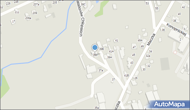 Jordanów, Maczka Stanisława, gen., 39d, mapa Jordanów