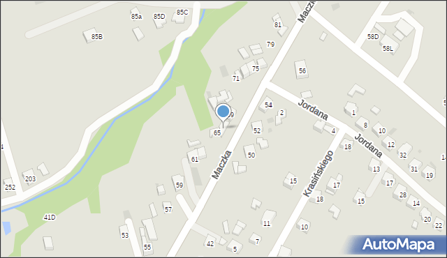 Jordanów, Maczka Stanisława, gen., 67, mapa Jordanów